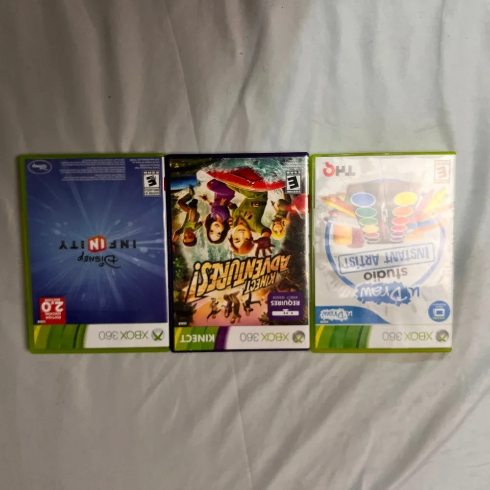 Xbox 360 &‎ PS2 Game Lot Madden 2004 Disney Infinity 2.0 Kinect Adventures uDraw
